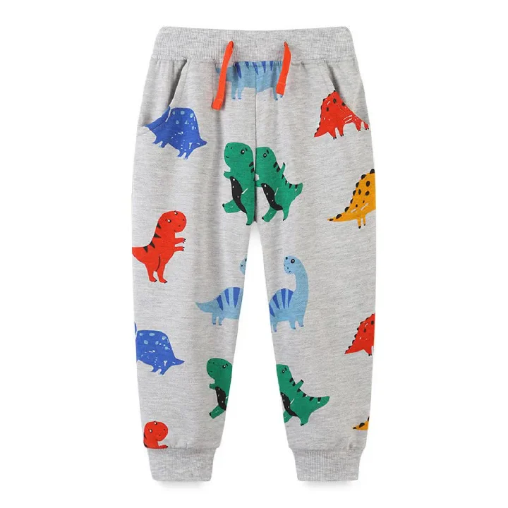 Kids Clothes Dinosaurs Sweatpants Autumn Winter Boys Girls Trousers Pants Drawstring Animals Print Children 3-8T