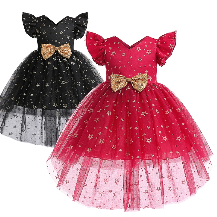 Girls' dresses new children's clothing little girl princess dress sequins Christmas performance dress dresses children's mesh child dress