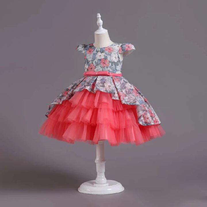 Children's dresses colour blocking sleeveless princess dresses women's baby week photography dresses kids dress