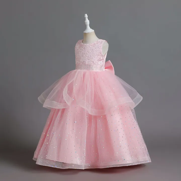 New children's dresses children's dress levels wedding princess dresses female flower children hollow piano performance dresses 4-13 years old