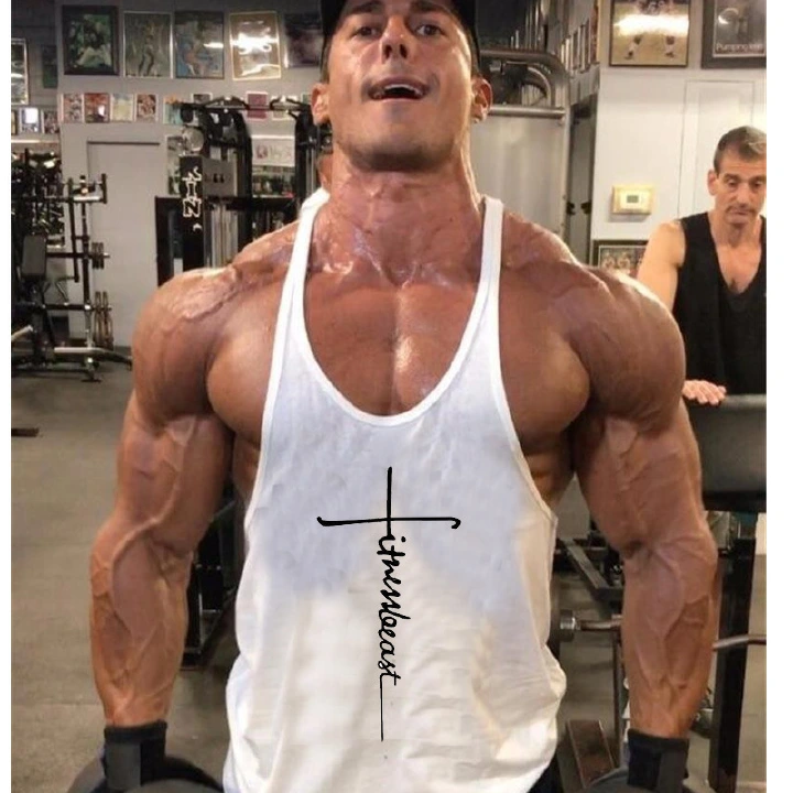 Muscle Animal Bodybuilding Stringer Tank Top Mens Cotton 1cm Shoulder Strap Gym Clothing Summer Fitness Vest Sports Sleeveless