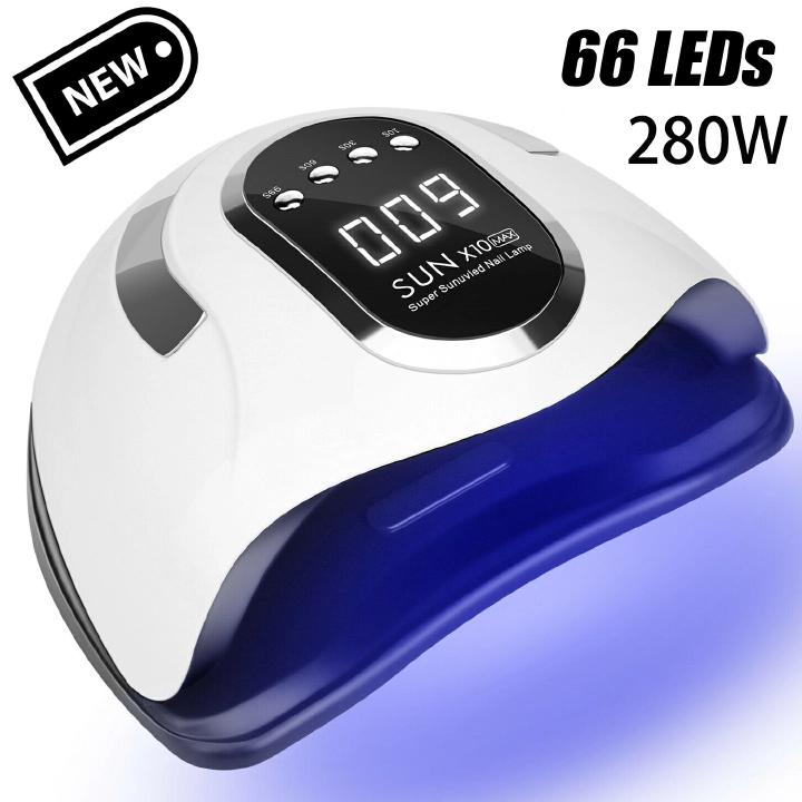 SUN X10 Max 280W Nail Dryers LED UV Light Blueque Nail Lamp Fast Drying Gel Nail Polish Dryer 66LEDS Home Use Ice Lamp With Auto Sensor For Manicure Salon