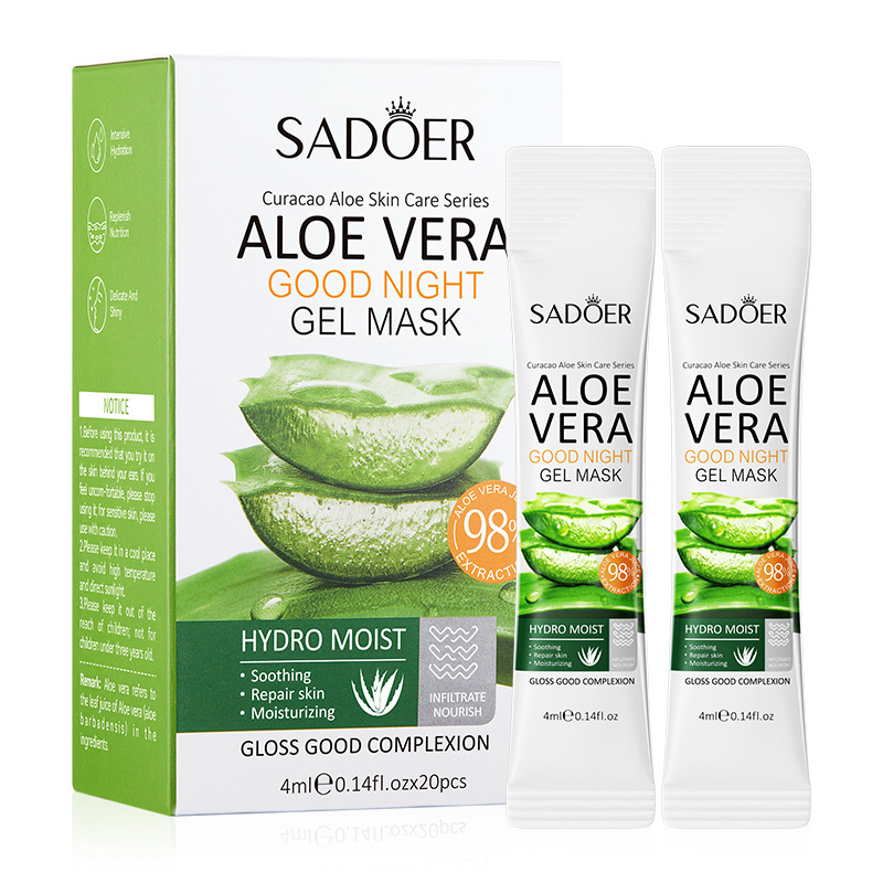 27Pcs Aloe Vera Moisturizing Whitening Skin Care Set Moisturizing Gifts Set Face Lotion + Face Toner + Face Serum + Exfoliating Gel + Eye Cream + 20Pcs Good Night Gel Masks + Hand Cream + Lip Balm