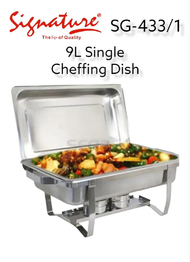 9 litres Heavy duty signature chaffing dish for kitchen and dining signature cheffing / chafing dish