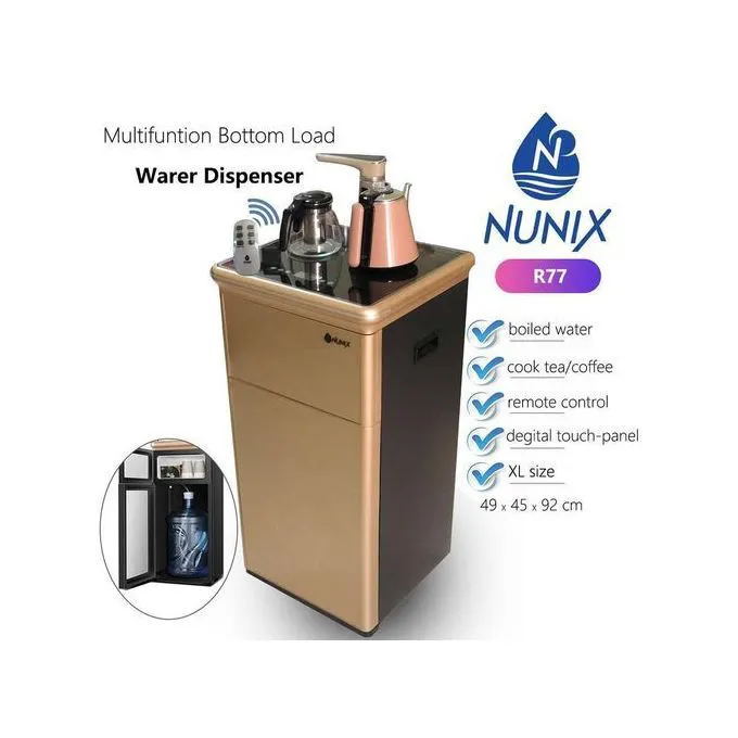 R77 Bottom Load hot and normal Multifunctional Nunix Water Dispenser with coffee maker, remote and touch controlled dispenser