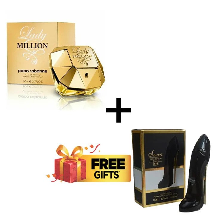 Lady million perfume 80mls plus free good girl 25 mls