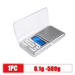 Mini Electronic Scales High Precision 500gx0.1g/ 0.01g Pocket Digital Scale for Gold Sterling Silver Jewelry Balance Gram For Kitchen Silver 500g/0.1g