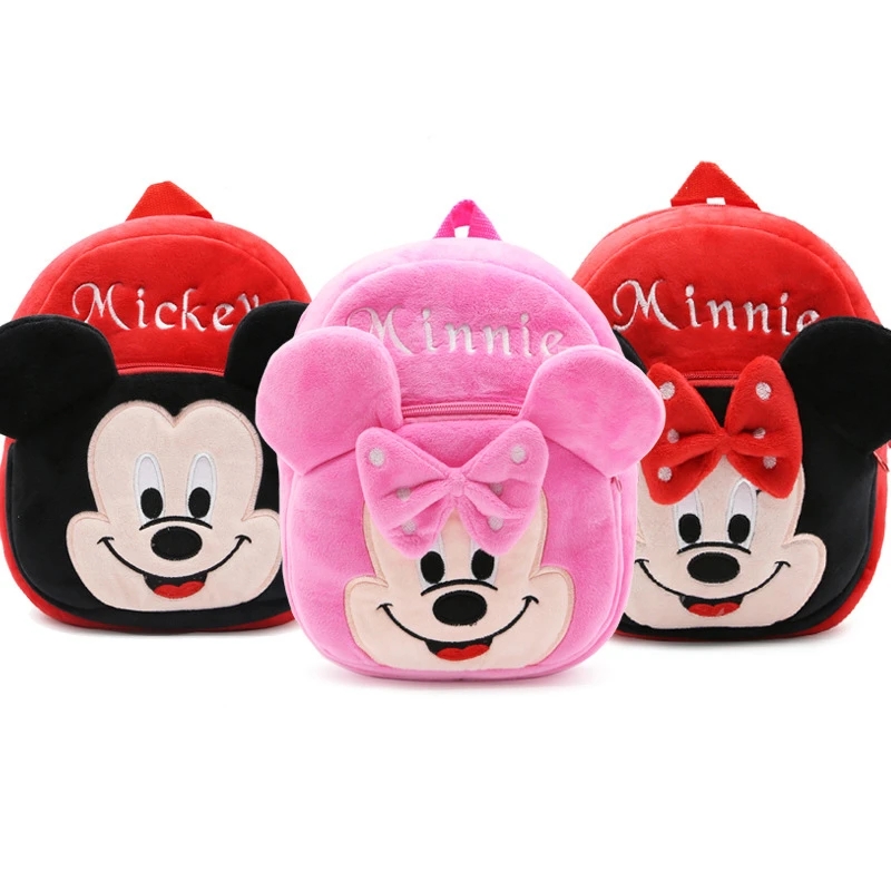 3D Cute Cartoon Animal Design Plush Backpack Kindergarten Children's Bag Disney Minnie Kids Baby School Bag