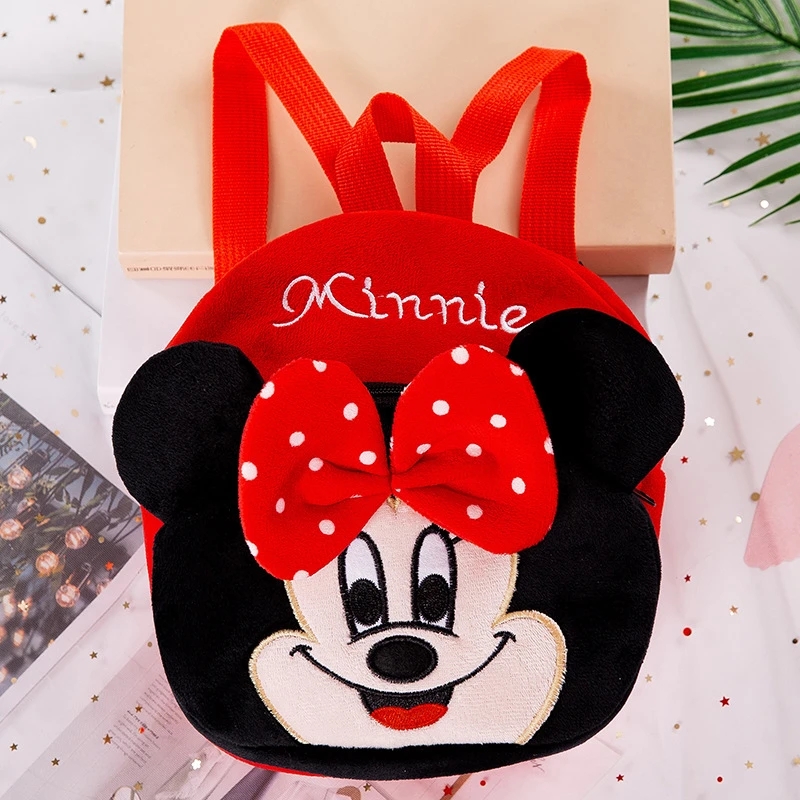 3D Cute Cartoon Animal Design Plush Backpack Kindergarten Children's Bag Disney Minnie Kids Baby School Bag