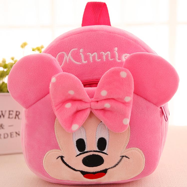 3D Cute Cartoon Animal Design Plush Backpack Kindergarten Children's Bag Disney Minnie Kids Baby School Bag