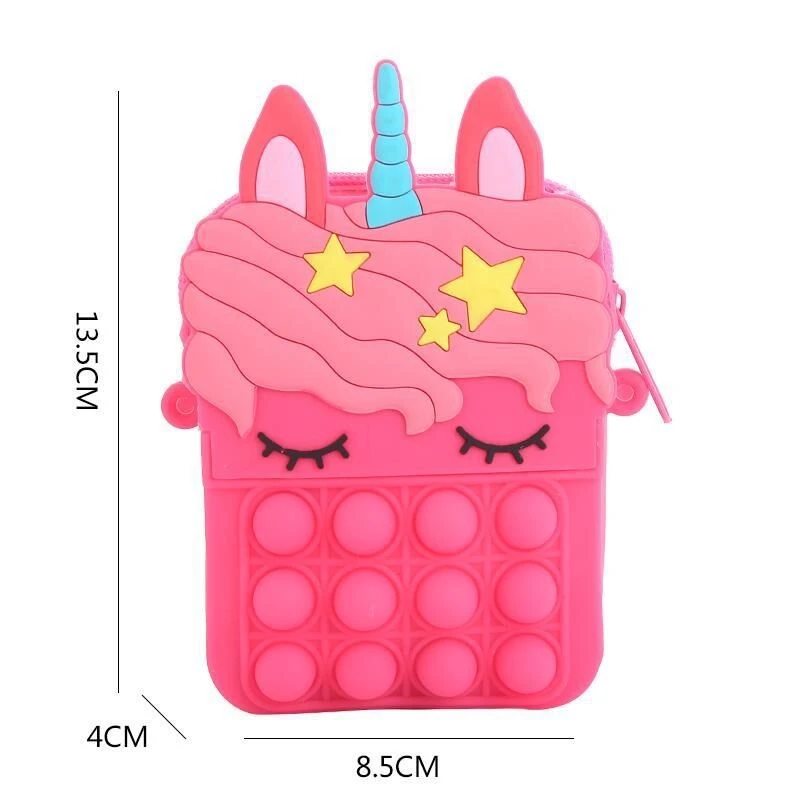 Purse Silicone Sensory Push Bubble Fidget Bag Crossbody Bag Antistress Toys Reliver Autism Handbag Coin Pouch for Kids