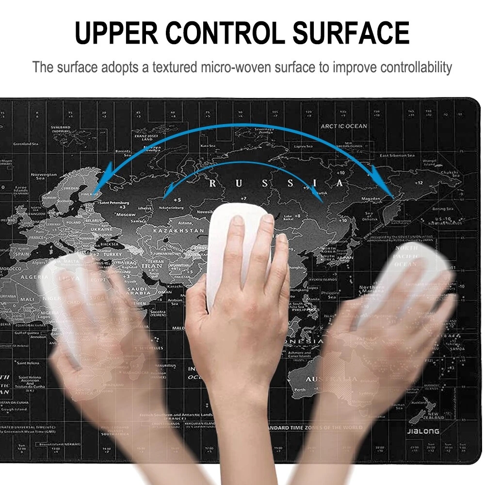 Mouse Pad Large 800x300x2mm Map With Durable Stitched Edges Non Slip Rubber Base Keyboard Mat for Home Office Gaming Work