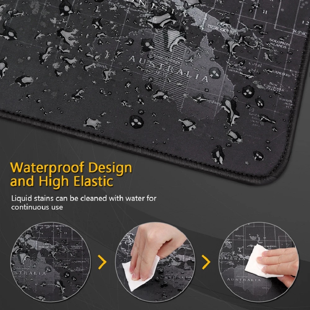 Mouse Pad Large 800x300x2mm Map With Durable Stitched Edges Non Slip Rubber Base Keyboard Mat for Home Office Gaming Work