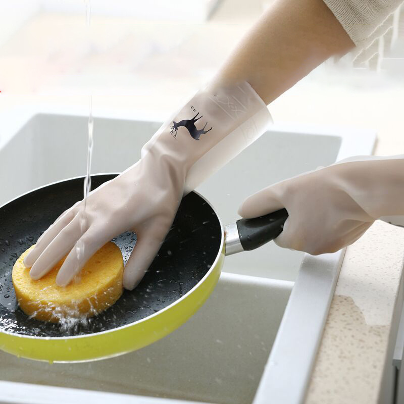 Waterproof Rubber gloves latex dishwashing gloves kitchen durable cleaning housework chores dishwashing tools