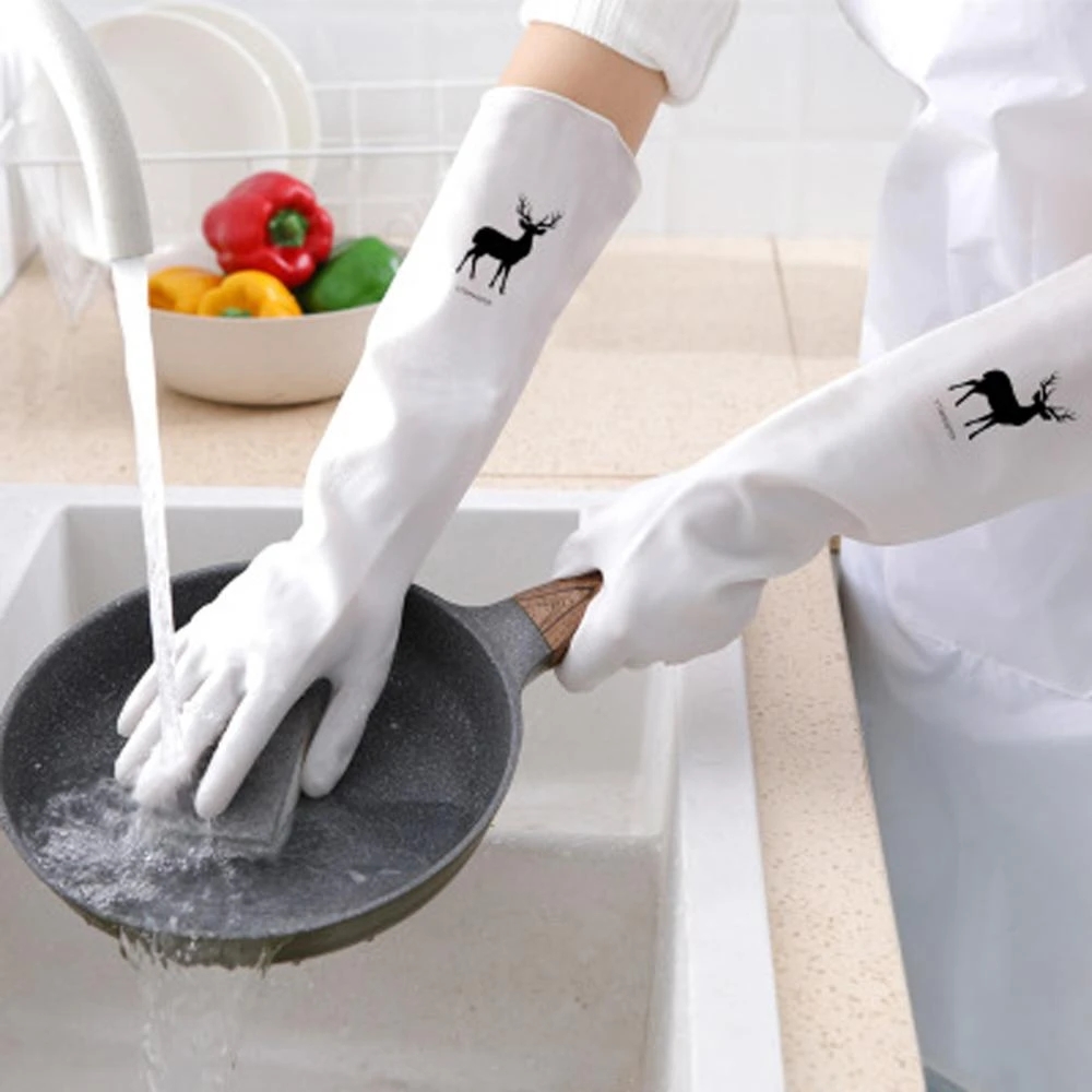 Waterproof Rubber gloves latex dishwashing gloves kitchen durable cleaning housework chores dishwashing tools