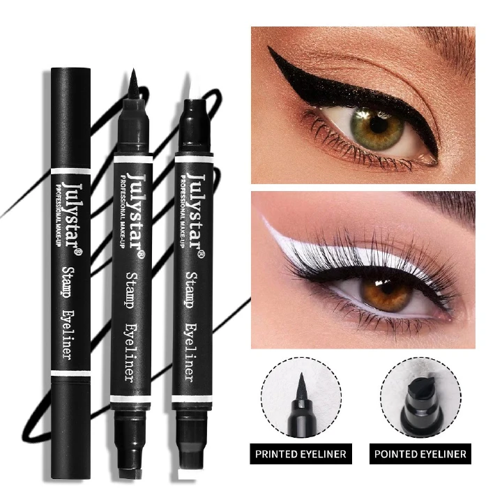 Cool black seal eyeliner waterproof and sweat easily shading double slender eyeliner novice easy on the makeup
