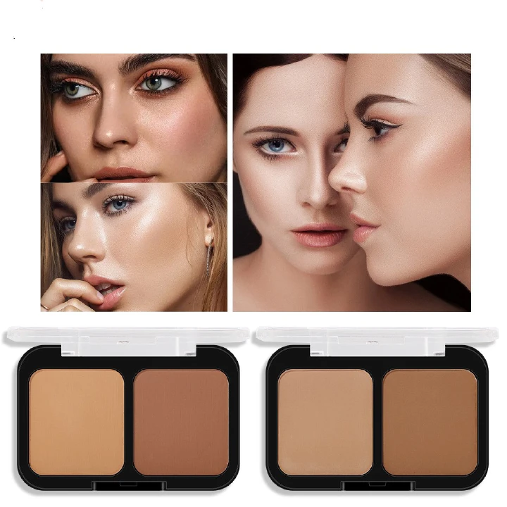 Face brightens the nasal shadow, let the shadow outline trim capacitance plate matte natural solid block defect double-color grooming one plate