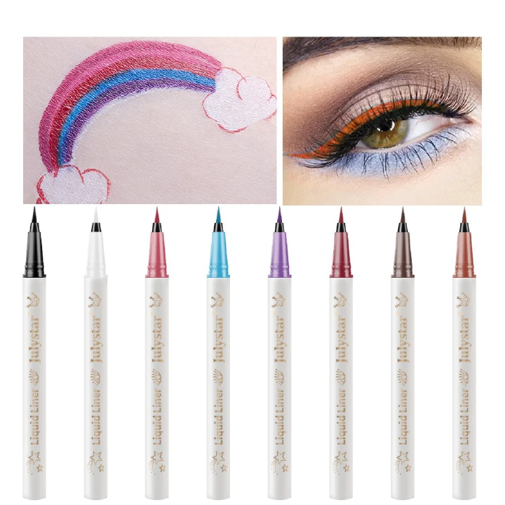Popular items and colorful multicolor optional waterproof liquid eyeliner pen is not easy colored slender beginners shading lasting eyeliner