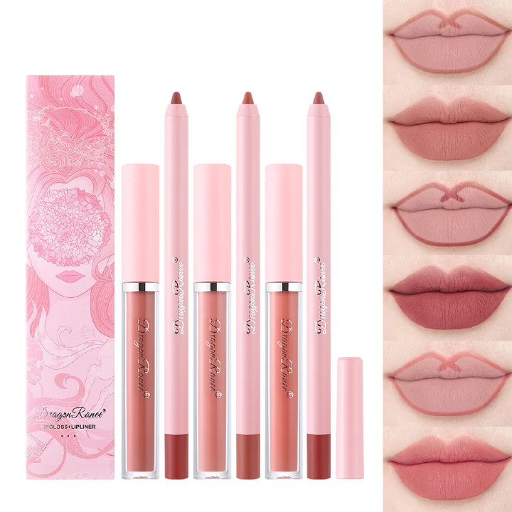 Waterproof mist matte cancel the lipstick pen foaming pen not rub off labial line pen + lip seal box