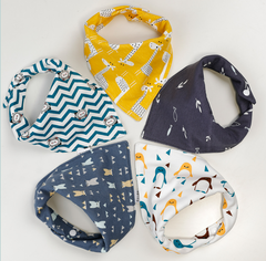 Baby Supplies Baby Triangle Scarf Saliva Towel Soft Cotton Baby Bib 5-Piece Set Newborn Supplies one