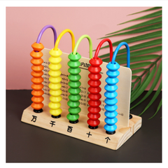 Elementary school mathematics teaching aids, early education calculators, wooden five element counting beads, five level counters, calculation racks, toys, kindergarten, primary sc Picture Color