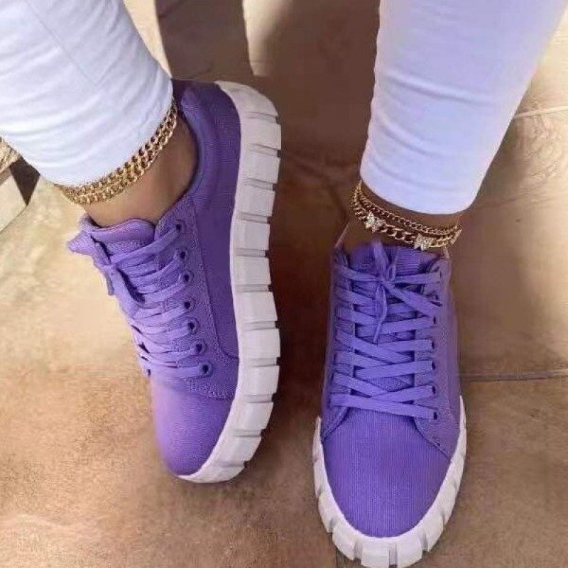 Women's Shoes Thick Sole Lace Up Casual Flat Shoes Women's Shoes Trendy Fashion Spring Shoes Female Platform Sneakers-MULTI Womens Ladies Casual Fashion Sneakers
