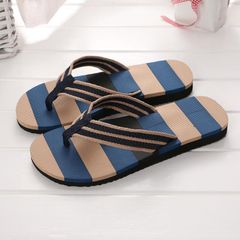 【Buy bigger size】Indoor and Outdoor Non-slip Slippers Men Shoes Beach Casual Clip Toe Flip Flops Summer Men Slippers slip-on flip-flops Men's casual slip-on sandals with soft s Blue 41