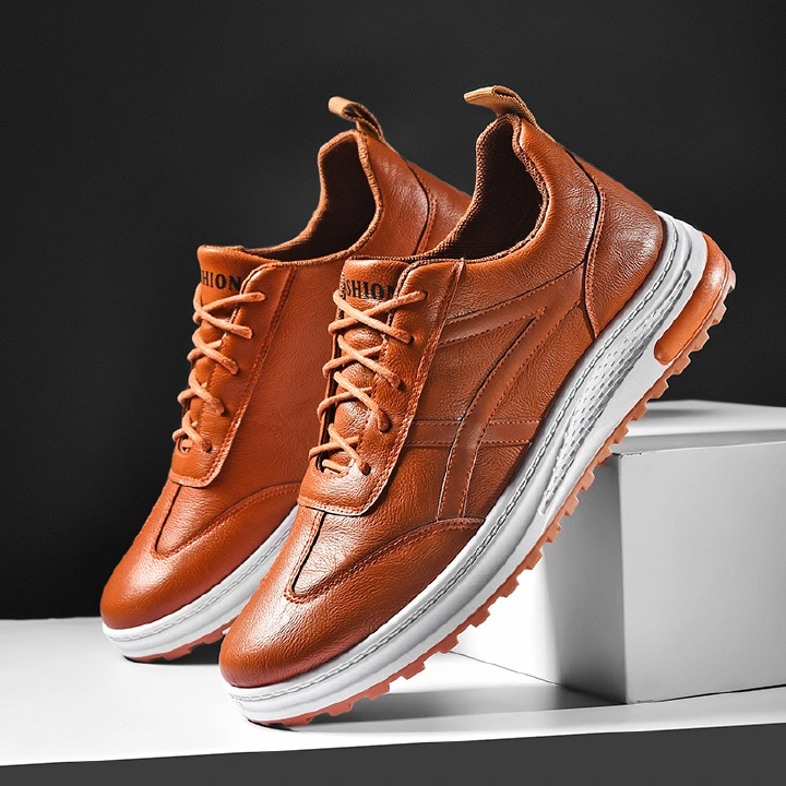 New shoes round toe dress lace-up leather shoes PU British fashion men's shoes sports and leisure shoes  round toe dress lace-up leather shoes PU British fashion men's