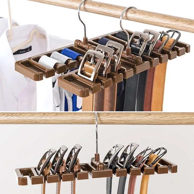 Tie Hanger, Scarf Organizer, Belt Holder Hook , Non-Slip Belt Compact Closet Holder Organizer........