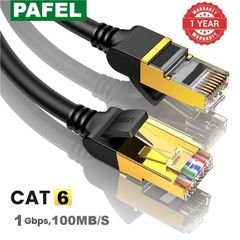 PAFEL CAT6 Ethernet Cable  Lan Cable SFTP Round RJ45 Network Cable Cat 6 internet cord for WIFI Router Modem PC  Computer Laptops PS4 Patch Cable Black Black 3M