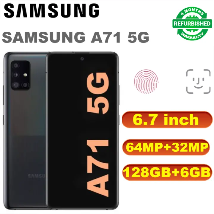Refurbished Samsung Galaxy A71 5G 128+6GB 4500mAh 6.7" AMOLED 64MP 5G Phones Android 13 single SIM Smartphones Waterproof google  Big Batter mpesa my phones best phones number safaricom phones