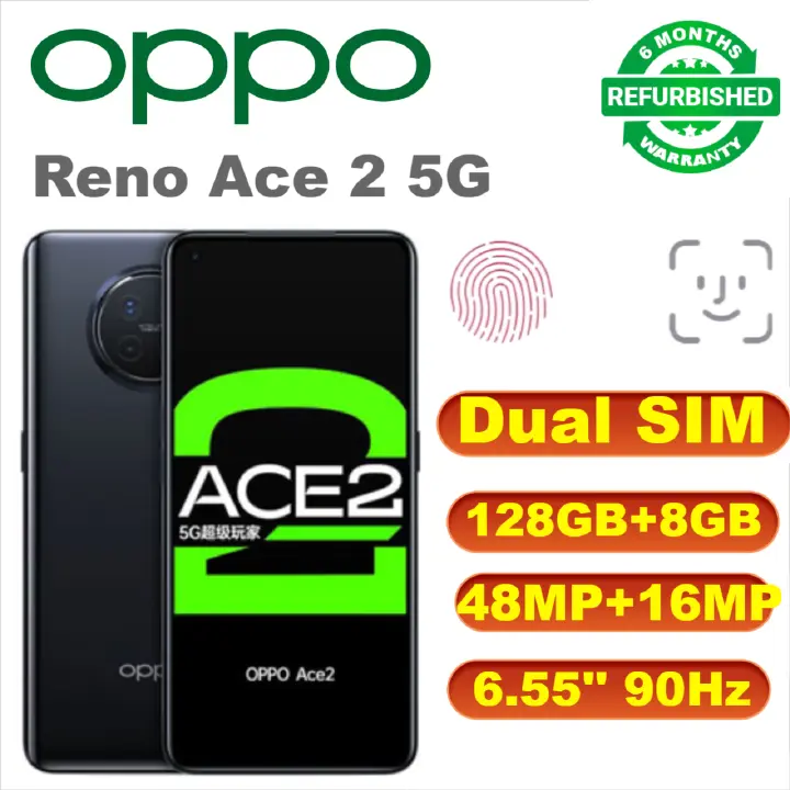 Refurbished Phones OPPO Reno Ace 2 5G Mobile Phone 6.5 inch 90Hz Snapdragon 865 40W AriVOOC 10W Reverse charge Link Boost 2.0 4000mAh