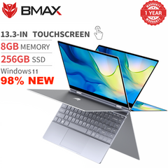 BMAX Y13 Laptop 13.3 inch Notebook Windows 10 8GB LPDDR4 256GB SSD 1920*1080 IPS Intel N4120 touch screen display machine 98%new laptops Grey 98% NEW
