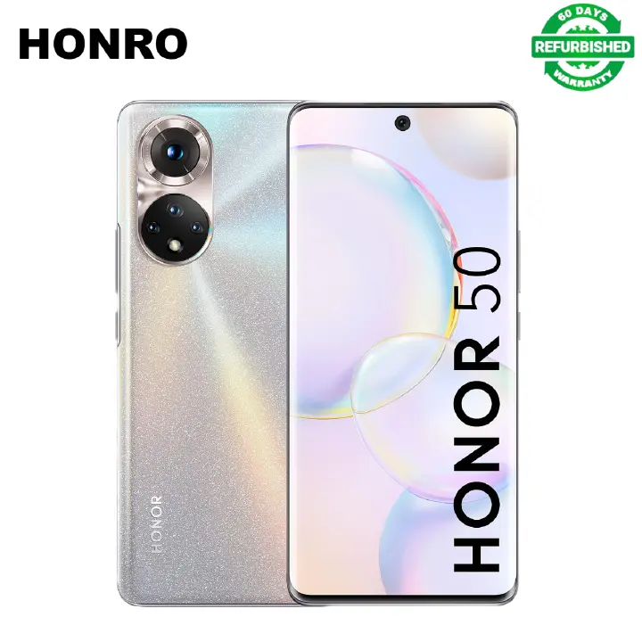 Refurbished Honor 50 5G Smartphones 256GB+8GB 108MP Rear Camera 6.57'' 120 Hz OLED Curved Screen Snapdragon 778 4300mAh Android 11 Dual SIM Fingerprint Unlock Smartphones
