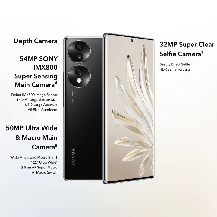 Refurbished Honor 70 5G Smartphones 256GB+8GB 6.67-inch OLED 120Hz Curved Screen 54 MP Triple Rear Camera Android 12 4800mAh Dual SIM Smartphones