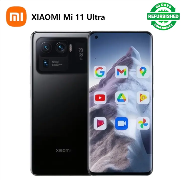 Refurbished Xiaomi Mi 11 Ultra 5G Smartphones 512GB+12GB 6.81 inch 120Hz AMOLED display 50MP+20MP triple rear camera 5000mAh 67W fast charge fingerprint unlock Dual SIM Smartphones
