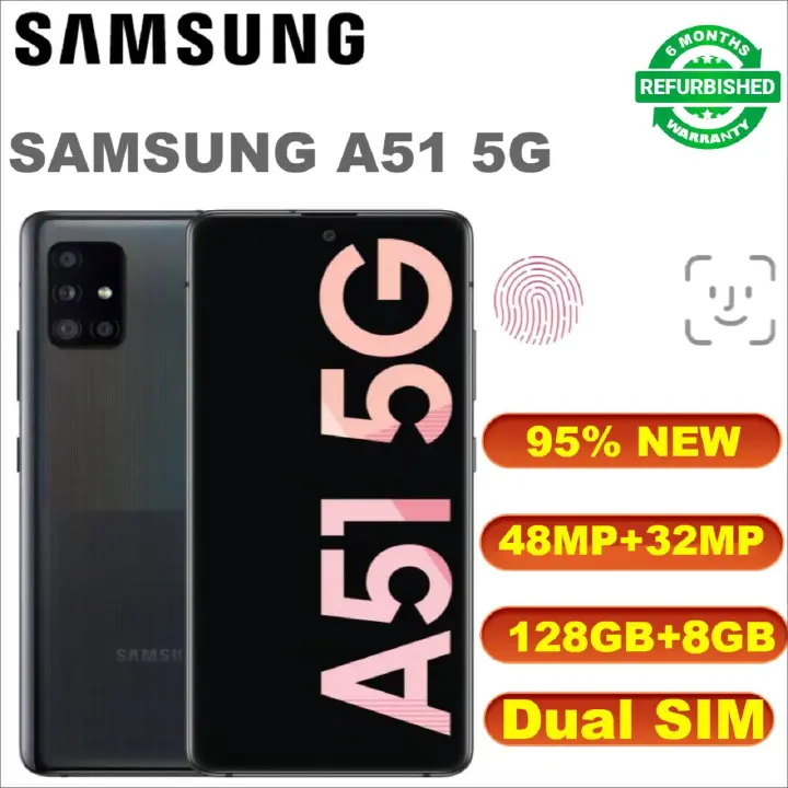 Refurbished Samsung Galaxy A51Dual SIM 5G 128+8GB 4500mAh 6.5" 48MP 5G Phones LTE Android 13 Dual SIM Smartphones Waterproof google Smart Phones Big Batter mpesa my phones best phones number safaricom
