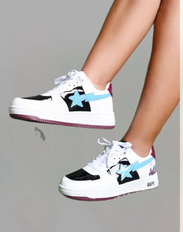 Original Bapesta Women's Sneakers - Unisex Streetwear by A BATHING APE x Marvel Bape Sta Collaboration