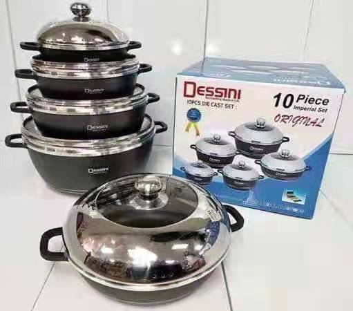 Best Price For 10 Pcs Dessini Kitchen Cookware Set