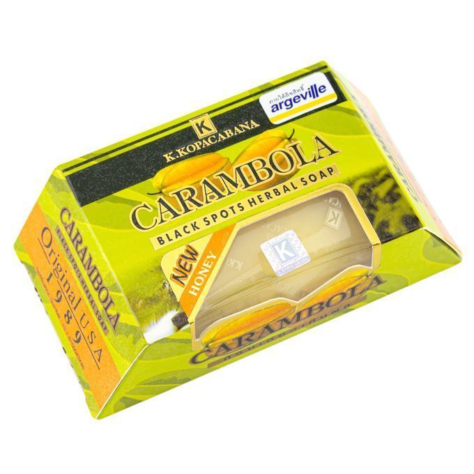 Carambola Black Spots Herbal Soap With Honey for Removing Pimples & Blackheads Cleansing Nourishing Bar Bathing Organic Detoxifying Anti Ageing Full Body Natural Deep Cleaning Fruit  Fragrance 120g