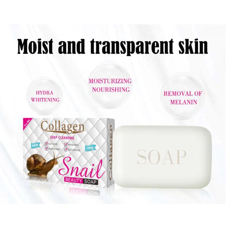 Collagen Snail Essence Whitening Soap 100g Anti-Acne Whitening Brightening Anti-aging