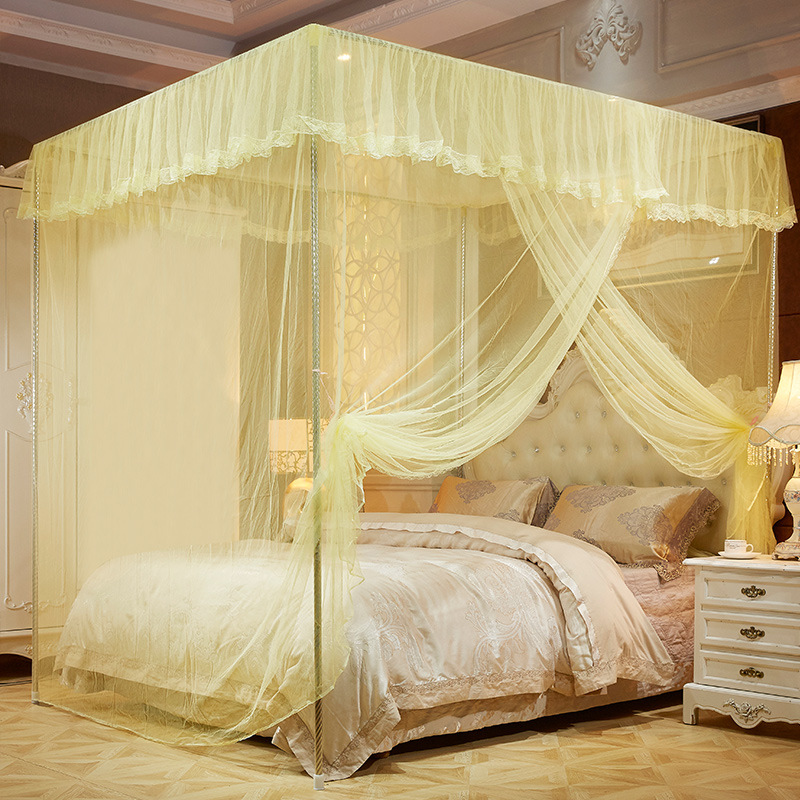 【 Promotion】4*6/5*6/6*6   4 stands mosquito net with Stand Mosquito Repellent Tent Bedding Accessories （random printing）