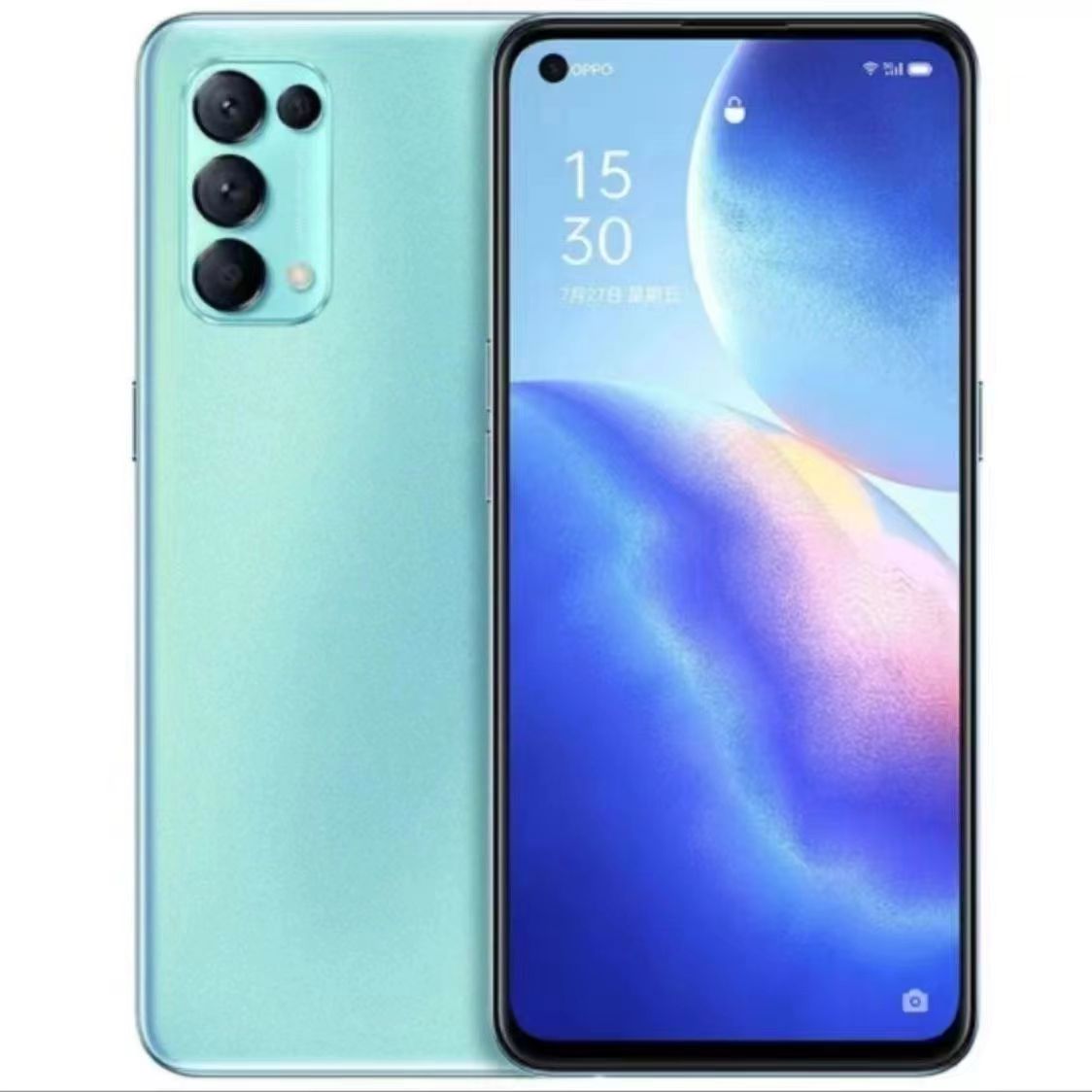 Refurbished OPPO Reno5 Reno 5 5g 6.43" original OLED screen 4300mAh 8GB+128GB, 12GB+256GB Rear Camera: 64MP Front Camera: 32MP Screen fingerprint recognition, facial recognition Smartphone