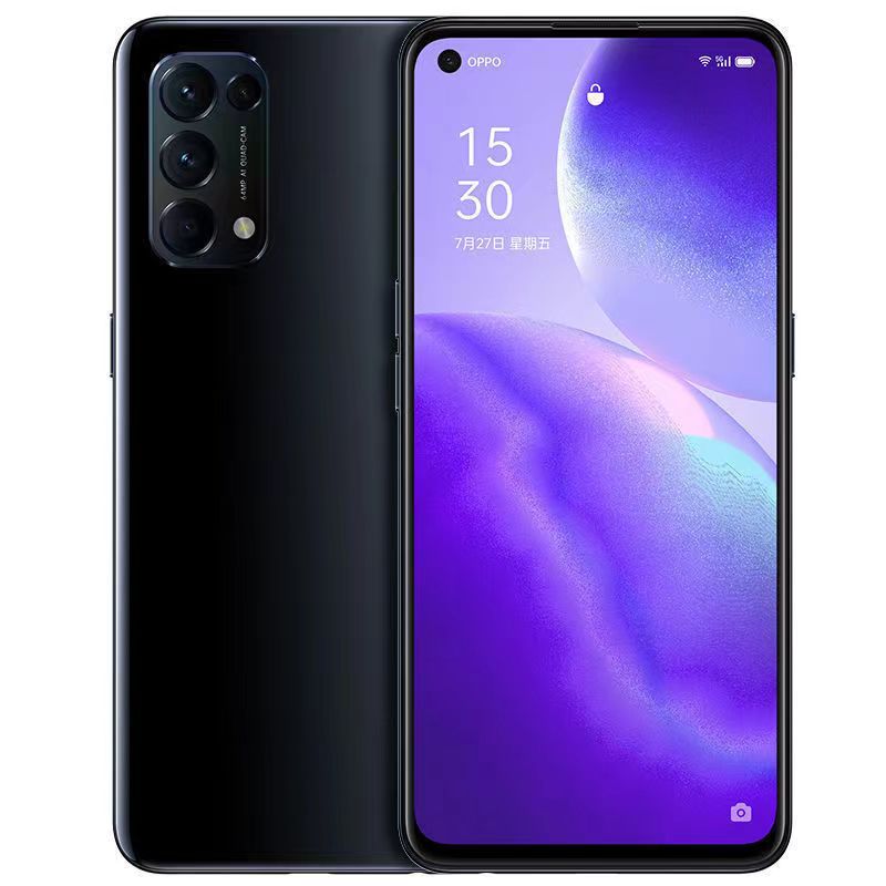 Refurbished OPPO Reno5 Reno 5 5g 6.43" original OLED screen 4300mAh 8GB+128GB, 12GB+256GB Rear Camera: 64MP Front Camera: 32MP Screen fingerprint recognition, facial recognition Smartphone