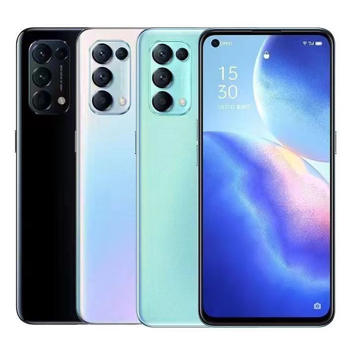 Refurbished OPPO Reno5 Reno 5 5g 6.43" original OLED screen 4300mAh 8GB+128GB, 12GB+256GB Rear Camera: 64MP Front Camera: 32MP Screen fingerprint recognition, facial recognition Smartphone