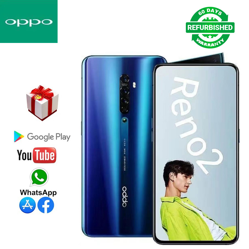 Refurbished Oppo Reno 2 Smartphone 8GB+128GB 6.5 Inch 2G/3G/4G LTE Dual SIM 4000MAH 48MP+16MP Ultra HD Camera No Fingerprint