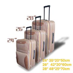 3PCS SUITCASE LUGGAGE / TRAVEL BAG 3PCS HARDBODY /TRAVEL IN STYLE WITH OUR ELEGANT AND STYLISH 3PCS. 24'' 26'' 28'' Brown 28 inch