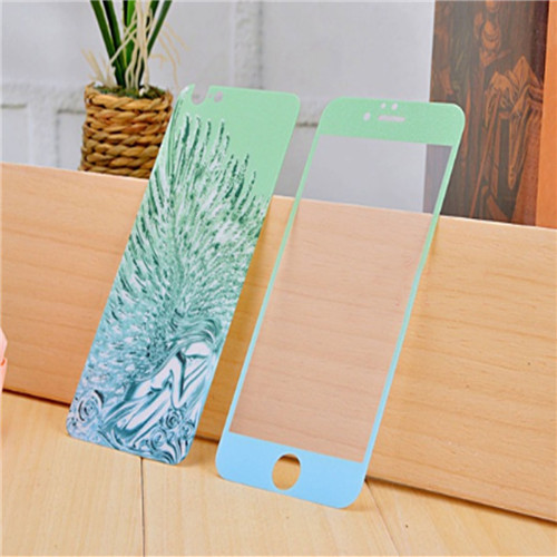 Wings of angels Gradient Color Tempered Glass Front + Back Screen Protector For iPhone6/6S Case