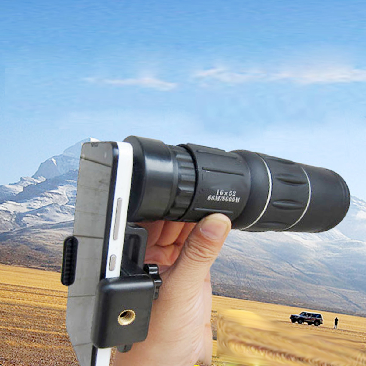 16X52 Dual Focus Zoom Green Optic Lens Armoring Travel Monocular Telescope
