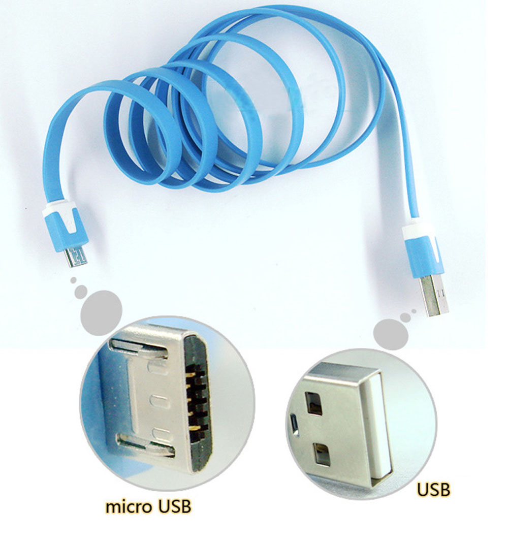 Micro Portable 2M USB Cable Metal Head Charging Data Cable For Android Mobile Phone